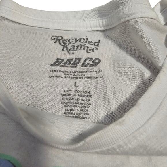 Recycled Karma Bad Company Good Lovin Gone Bad Graphic Band Tee White Large - Picture 5 of 6